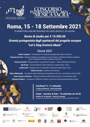 Il concorso internazionale musica sacra 2021 cerca otto nuovi talenti